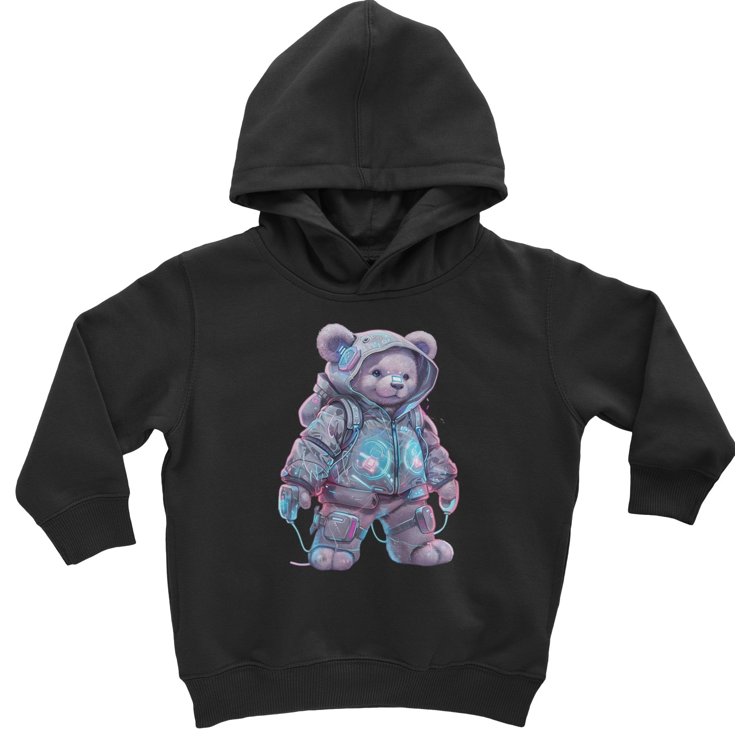 Cyberpunk Adventure Urban Graffiti Bear Toddler Hoodie Or Infant Fleece Romper Black