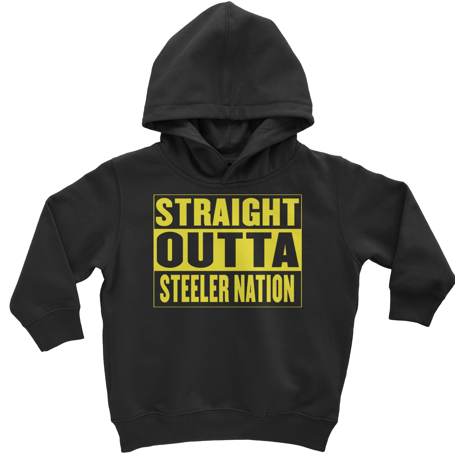 Straight Outta Steeler Nation Football  Toddler Hoodie And Infant Fleece Romper Black