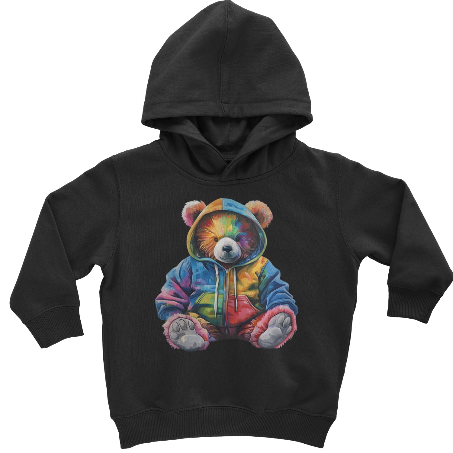 Rainbow Streetwear Urban Graffiti Bear Toddler Hoodie Or Infant Fleece Romper Black