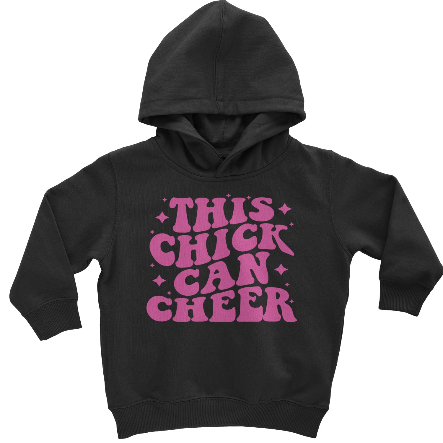 This Chick Can Cheer Toddler Hoodie And Infant Fleece Romper Black