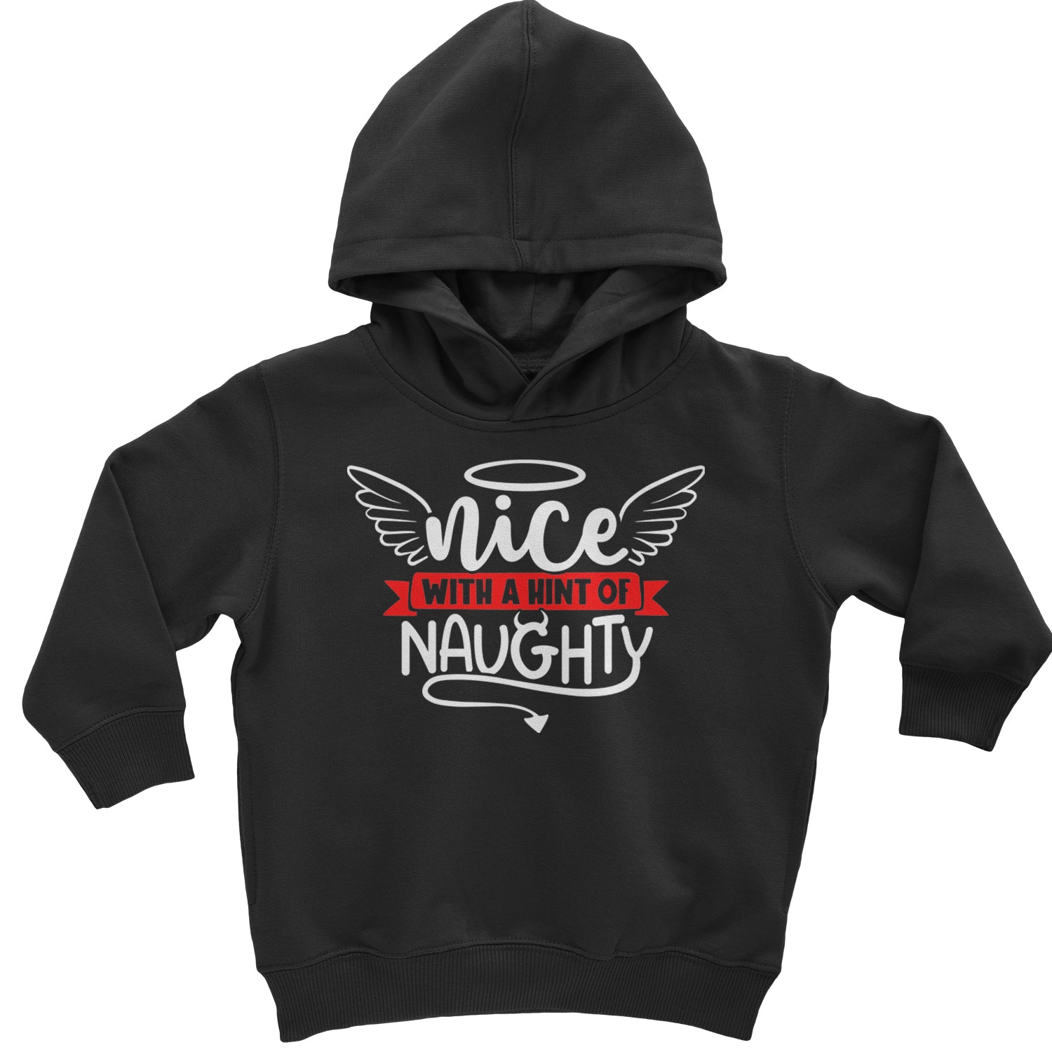 Nice with a Hint of Naughty Christmas Toddler Hoodie And Infant Fleece Romper Black