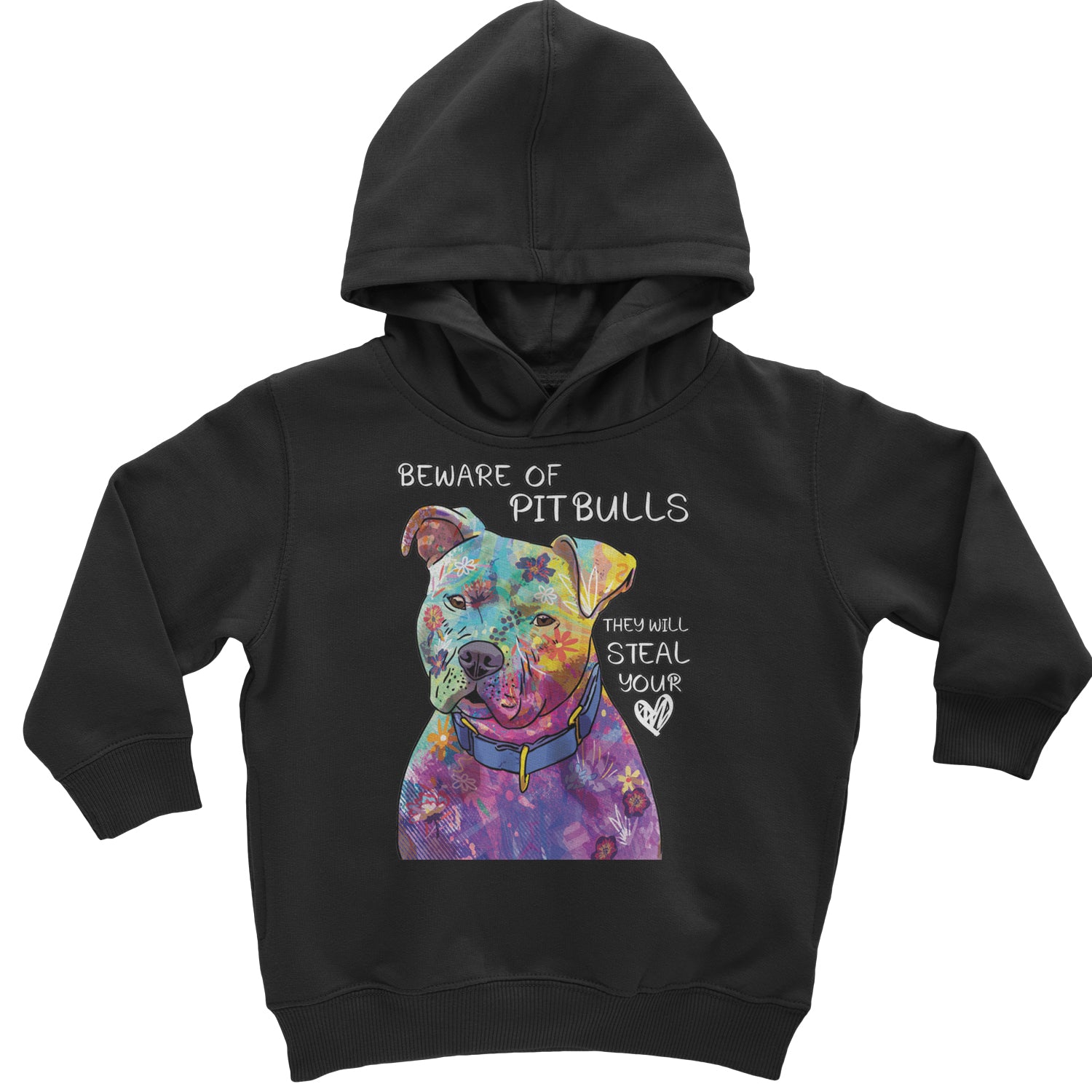 Beware Of Pit Bulls, They Will Steal Your Heart  Toddler Hoodie And Infant Fleece Romper Black