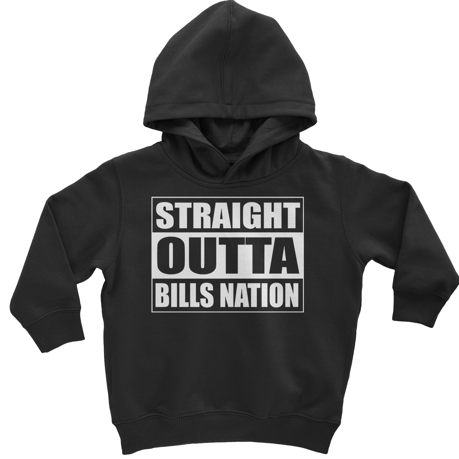 Straight Outta Bills Nation  Toddler Hoodie And Infant Fleece Romper Black