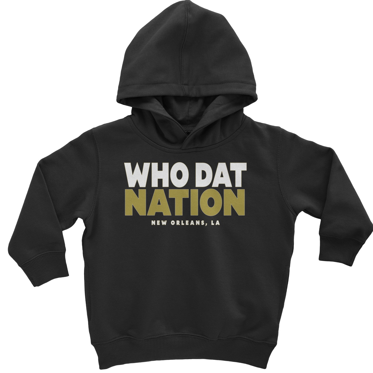 New Orleans Who Dat Nation Toddler Hoodie And Infant Fleece Romper Black