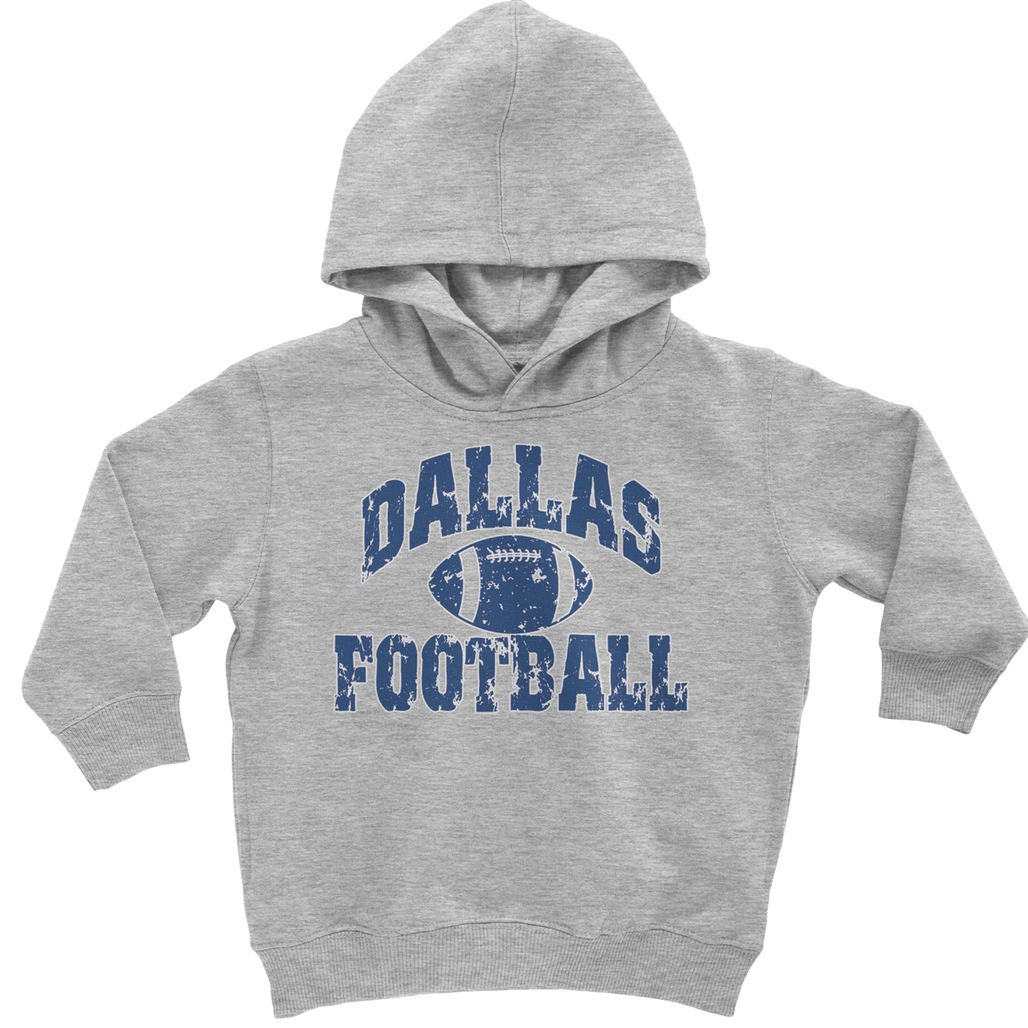 Dallas Distressed Football Toddler Hoodie And Infant Fleece Romper Heather Grey