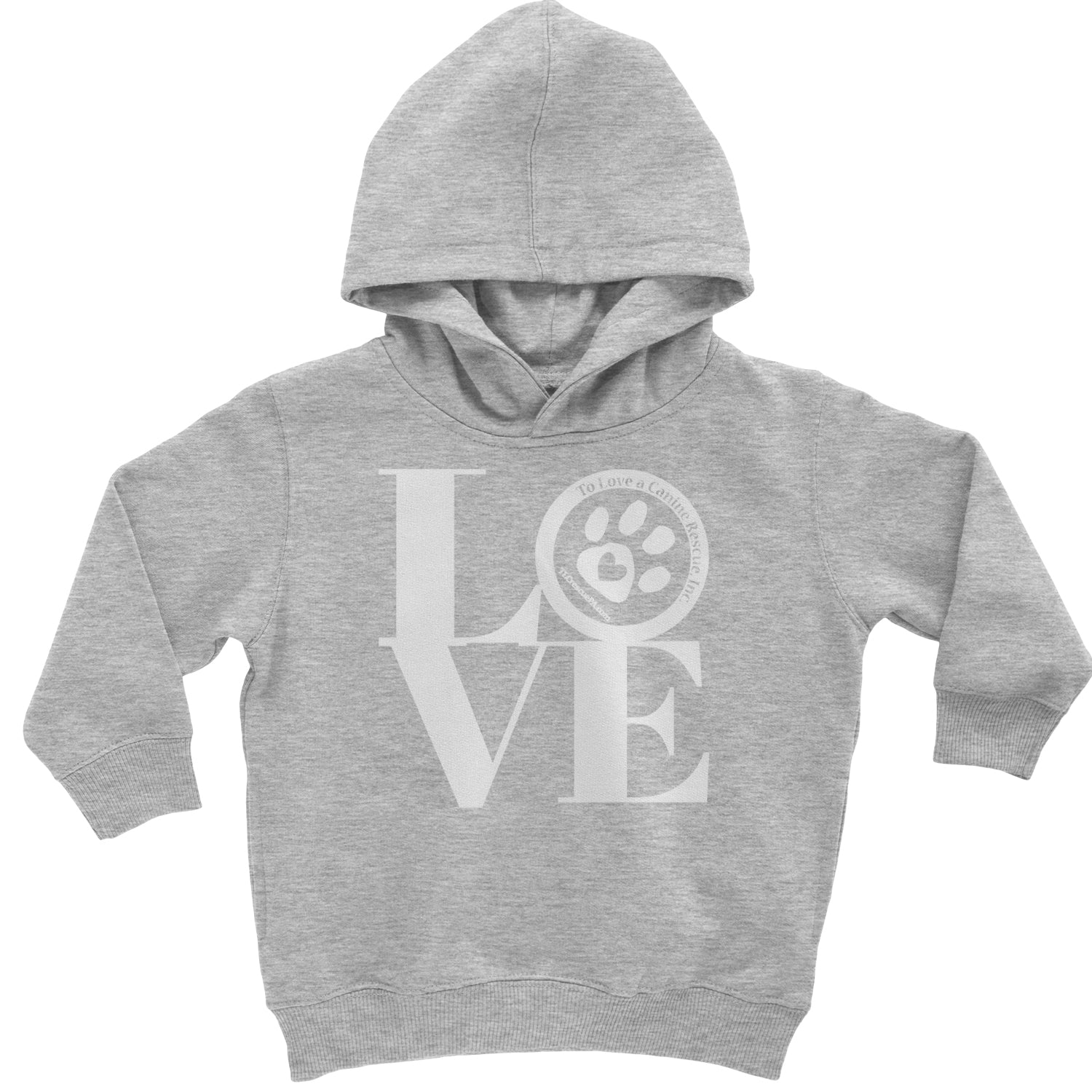 TLC LOVE Dog Rescue Toddler Hoodie And Infant Fleece Romper Heather Grey