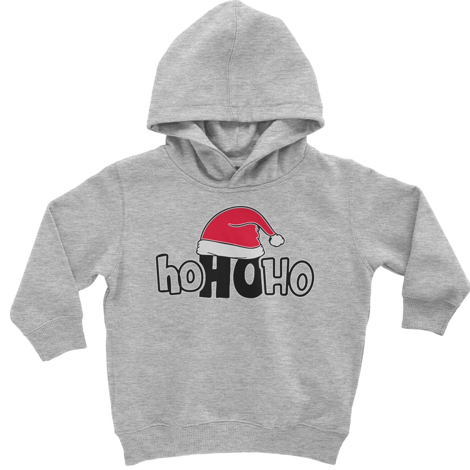 Ho Ho Ho Santa Christmas Hat Toddler Hoodie And Infant Fleece Romper Heather Grey