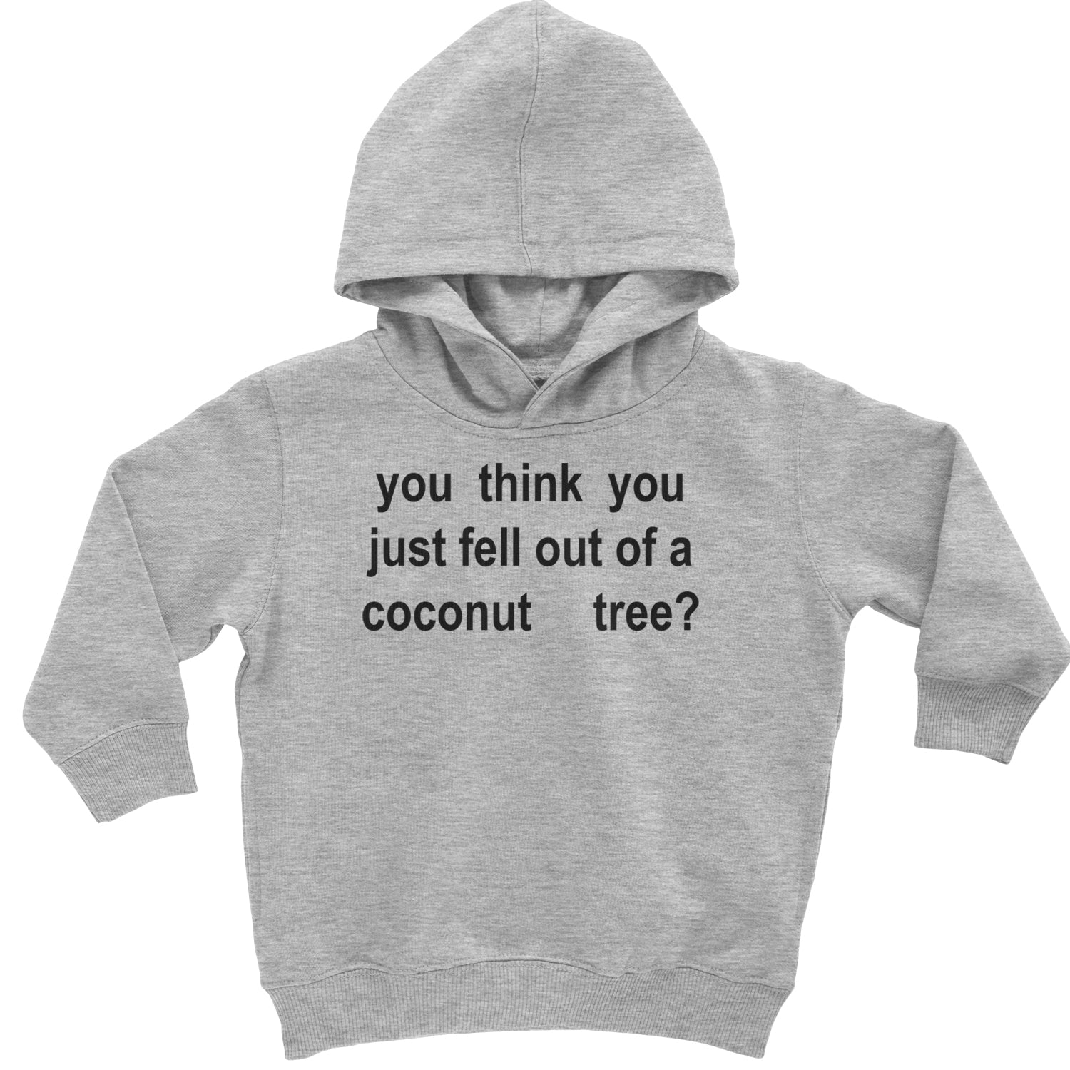 You Think You Just Fell Out Of A Coconut Tree Toddler Hoodie And Infant Fleece Romper Heather Grey