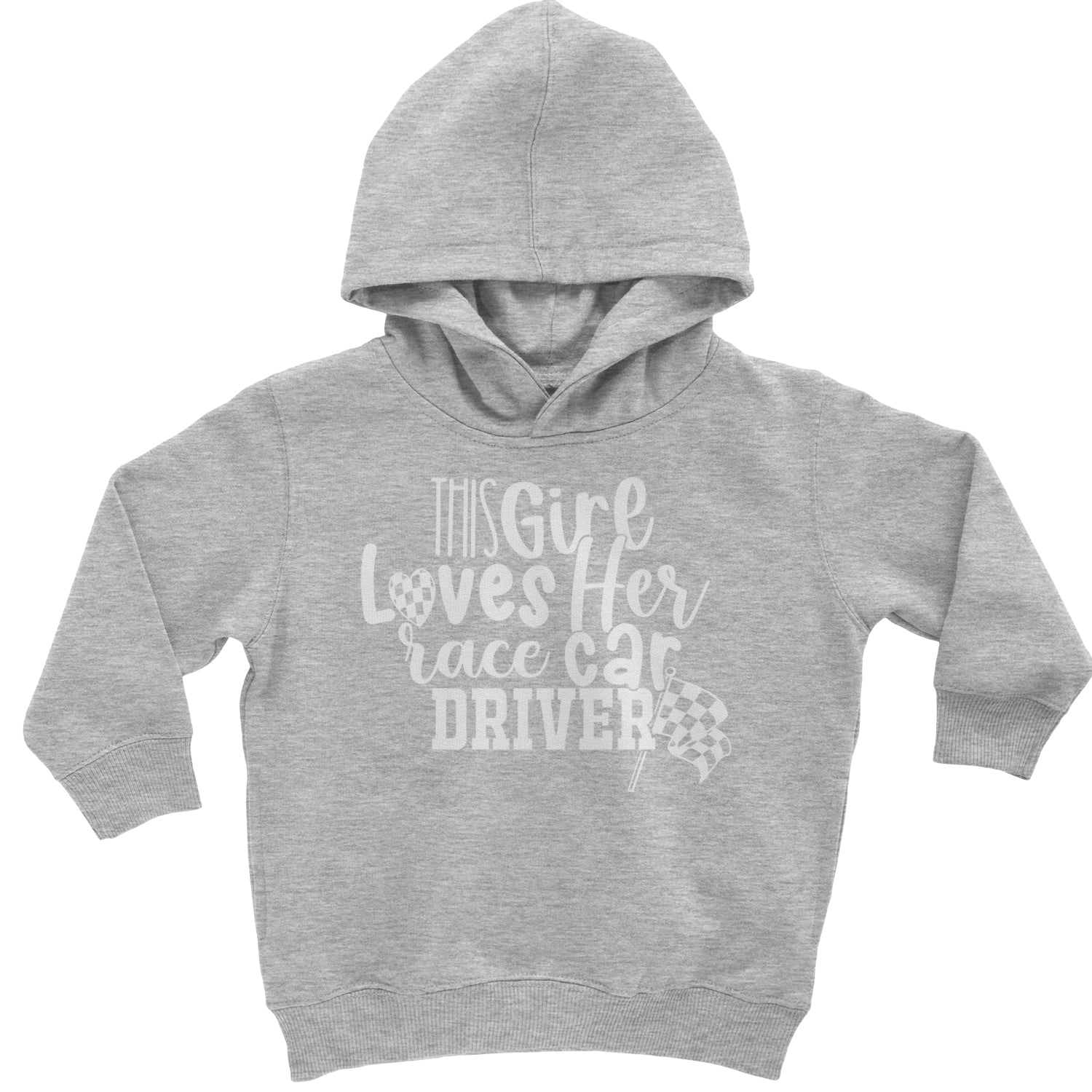 This Girl Loves Her Racecar Driver Toddler Hoodie And Infant Fleece Romper Heather Grey