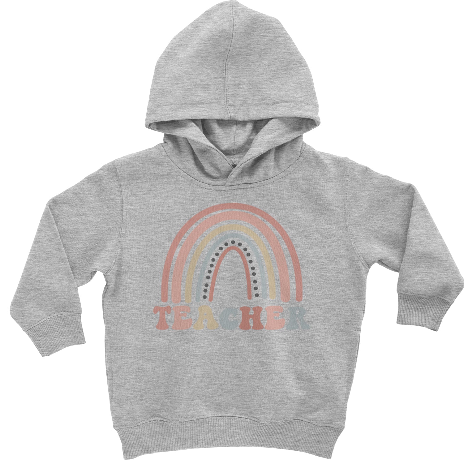 Teacher Pastel Rainbow Toddler Hoodie And Infant Fleece Romper Heather Grey