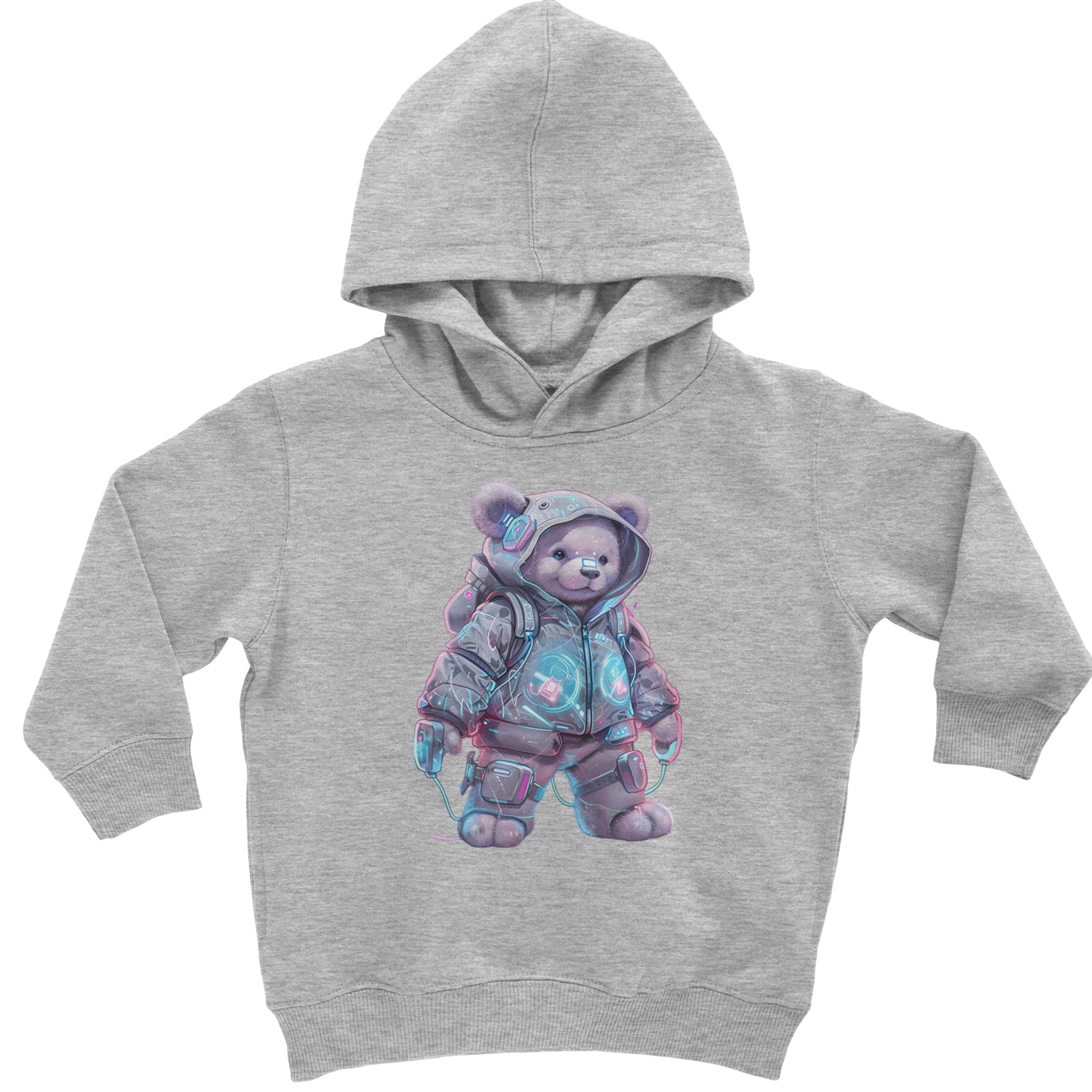 Cyberpunk Adventure Urban Graffiti Bear Toddler Hoodie Or Infant Fleece Romper Heather Grey