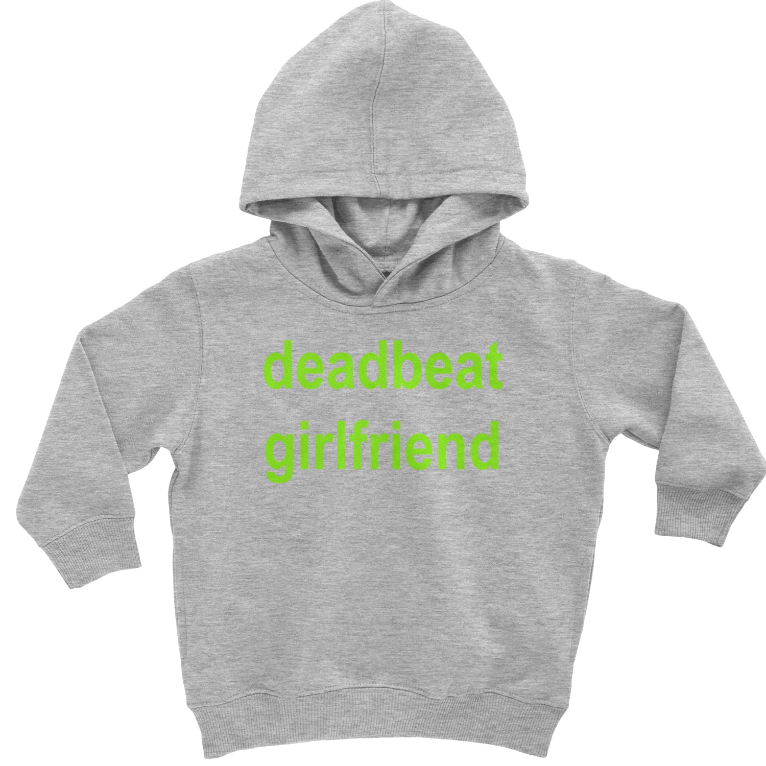 Deadbeat Girlfriend Y2K Slogan Toddler Hoodie And Infant Fleece Romper Heather Grey