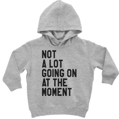 Stacked all-caps quote on a Toddler Pullover Fleece Hoodie and Infant Fleece One-Piece