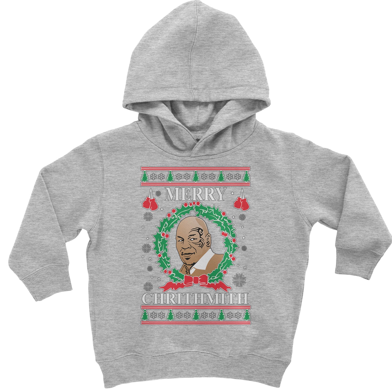 Merry Chrithmith Ugly Christmas Toddler Hoodie And Infant Fleece Romper Heather Grey