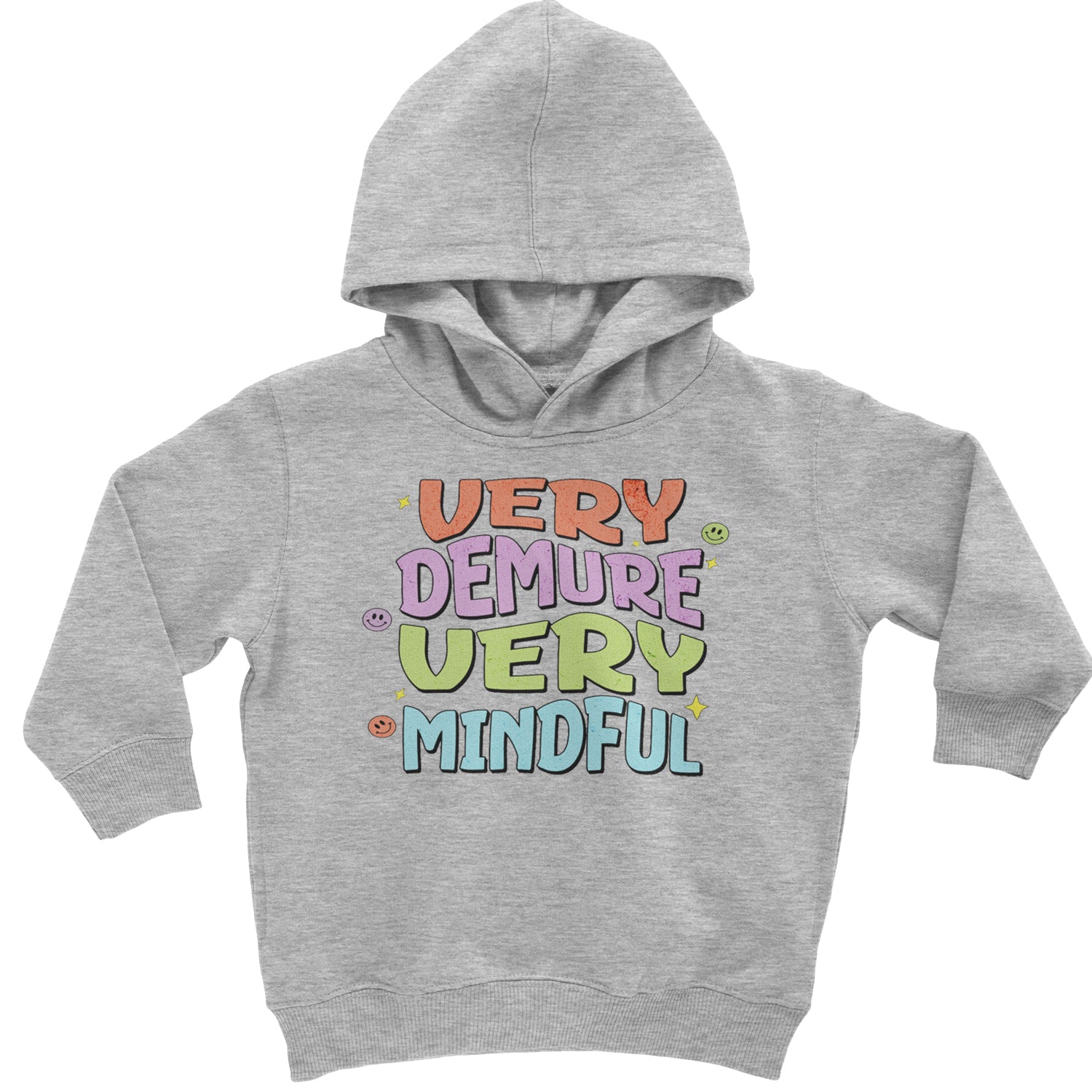 Very Demure, Very Mindful Toddler Hoodie And Infant Fleece Romper Heather Grey