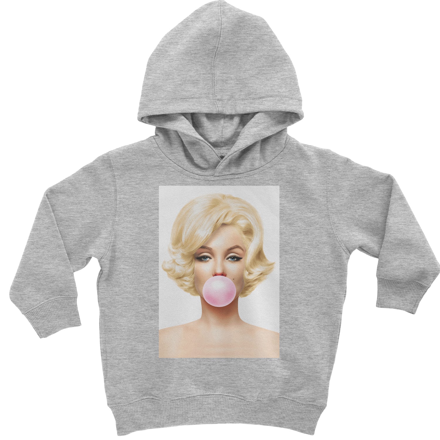 Ms. Monroe Pink Bubble Gum American Icon Toddler Hoodie And Infant Fleece Romper Heather Grey