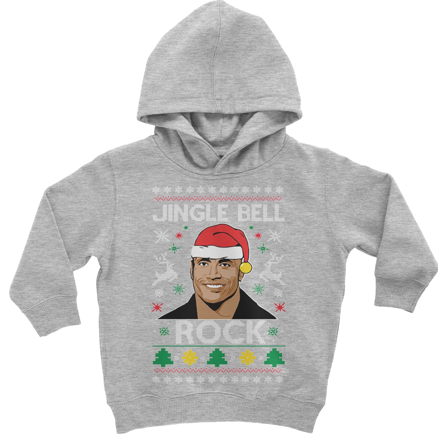 Jingle Bell Rock Ugly Christmas Toddler Hoodie And Infant Fleece Romper Heather Grey