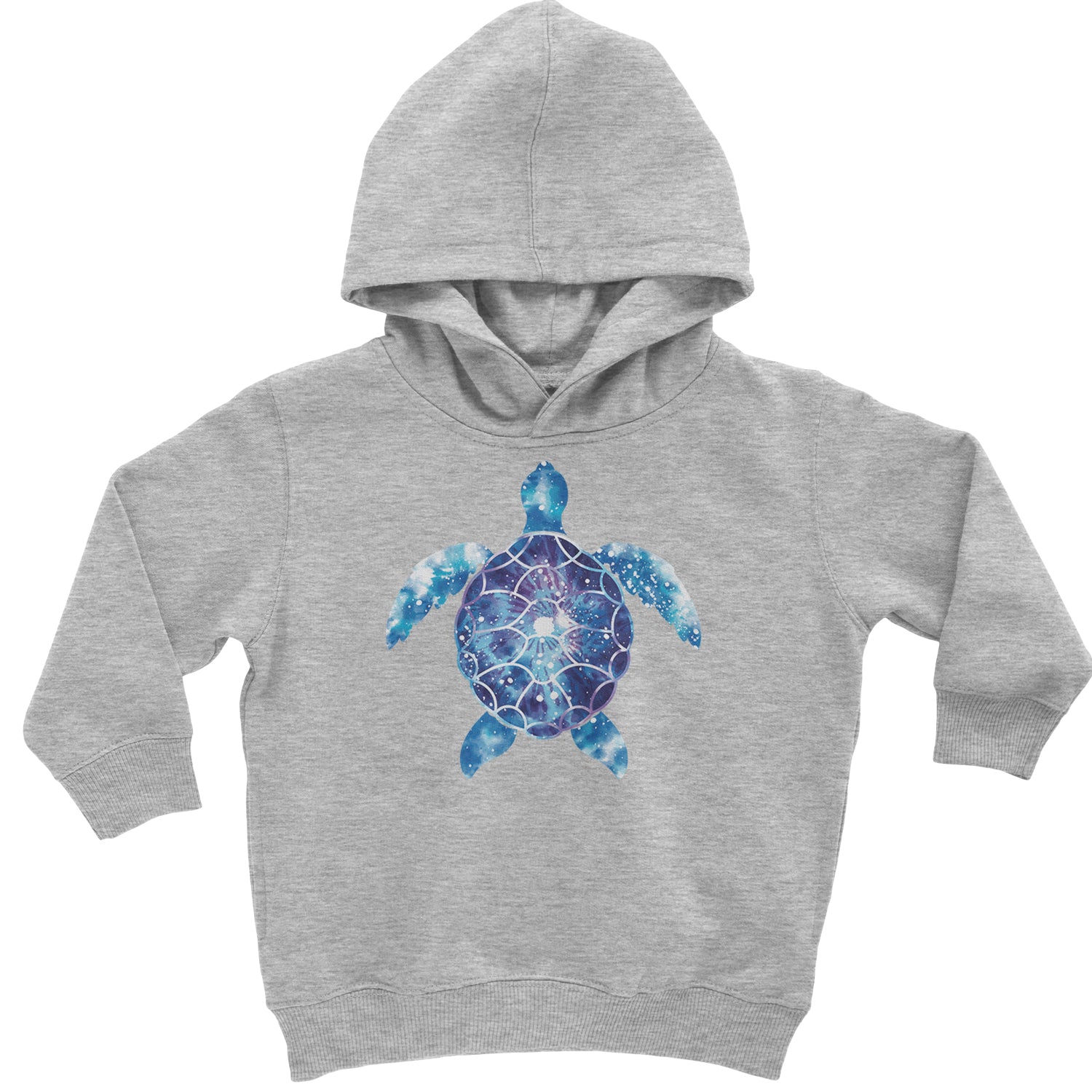 Ocean Aura Tie-Dye Sea Turtle Toddler Hoodie And Infant Fleece Romper Heather Grey