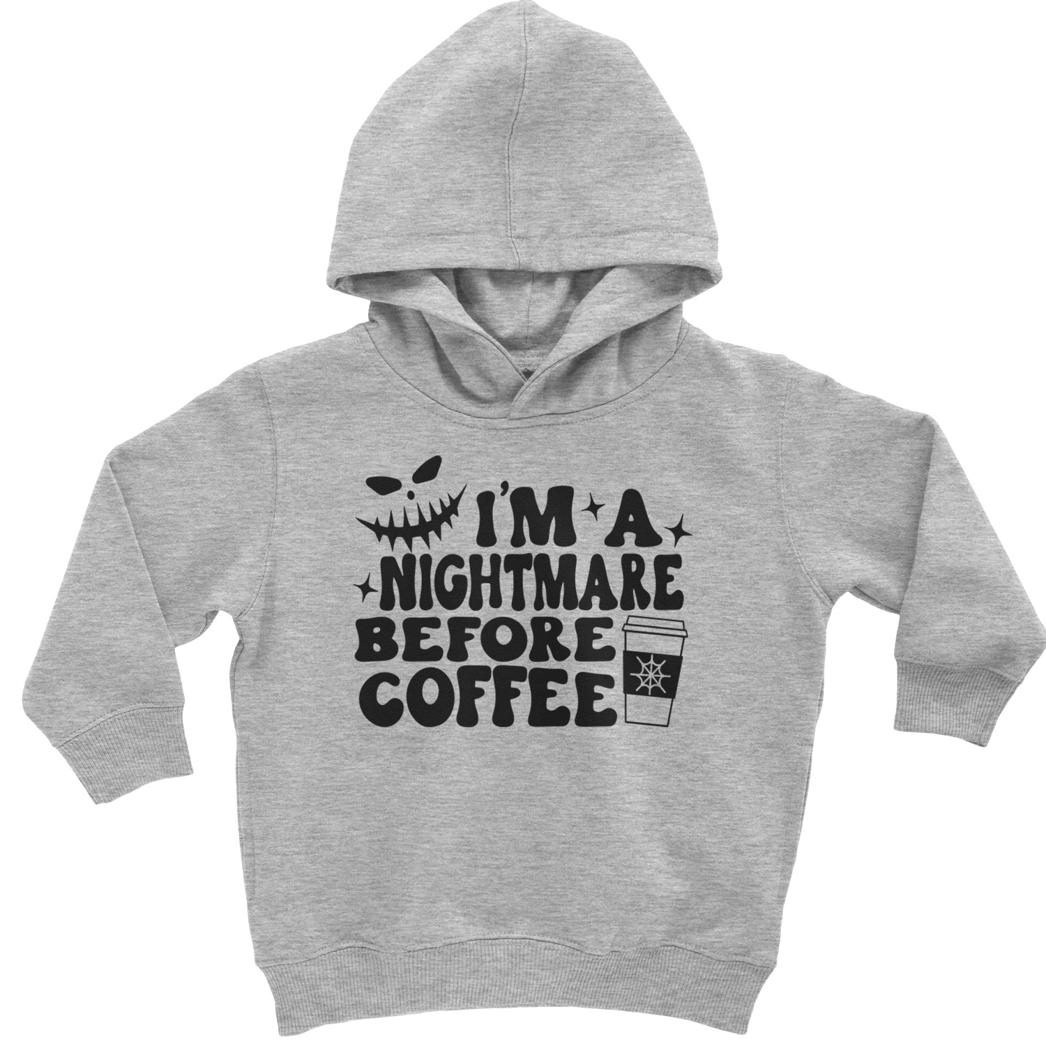 I'm A Nightmare Before Coffee Toddler Hoodie And Infant Fleece Romper Heather Grey