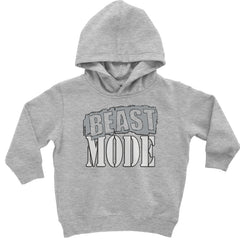 Beast Mode Training Gym Workout graphic on Toddler Hoodie and Baby Fleece Onesie in Heather Grey