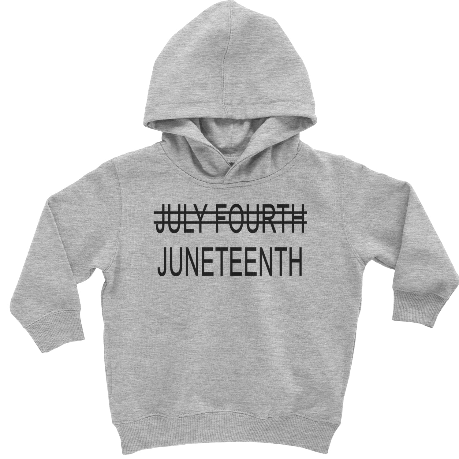 Juneteenth (July Fourth Crossed Out) Jubilee Toddler Hoodie And Infant Fleece Romper Heather Grey