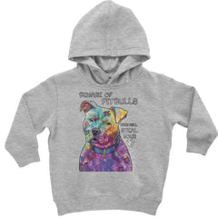 Beware Of Pit Bulls, They Will Steal Your Heart  Toddler Hoodie And Infant Fleece Romper Heather Grey