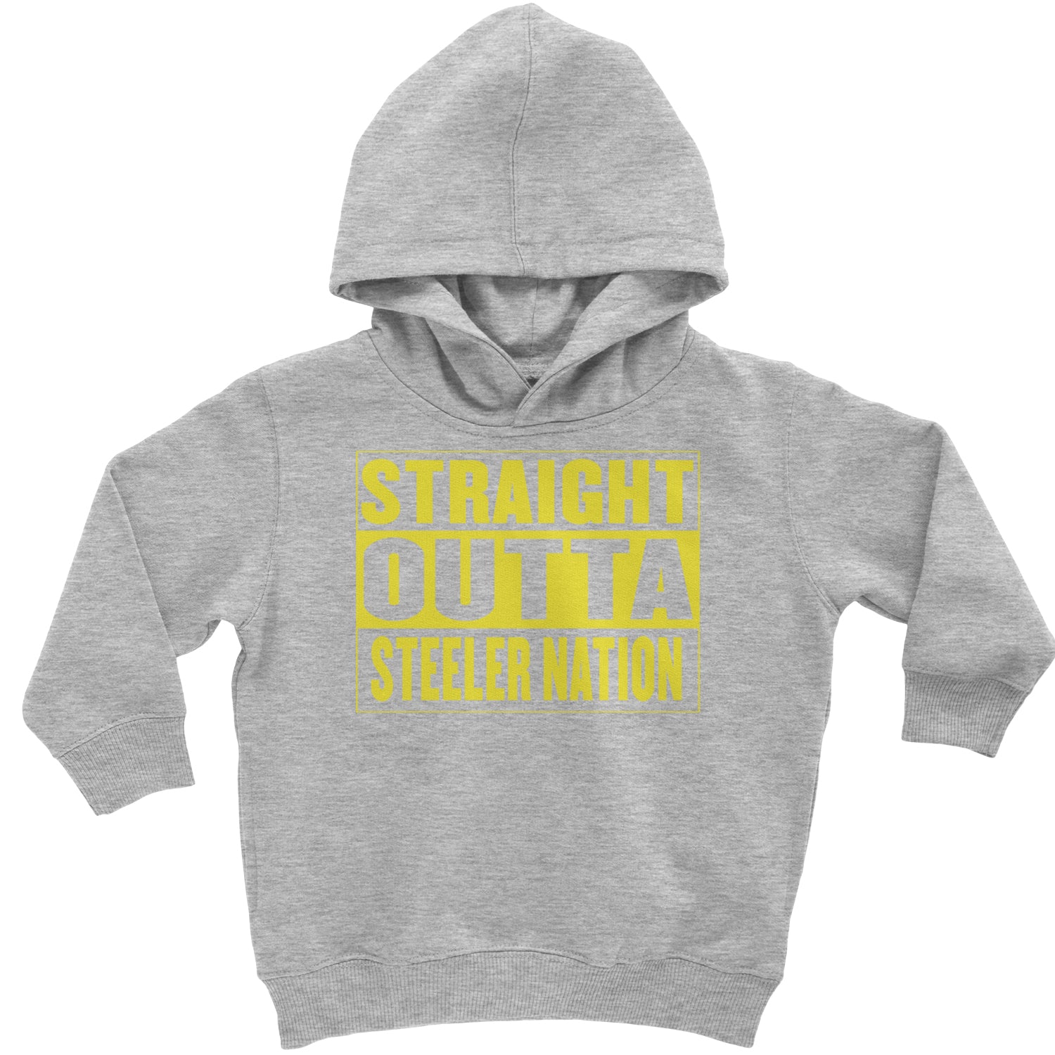 Straight Outta Steeler Nation Football  Toddler Hoodie And Infant Fleece Romper Heather Grey