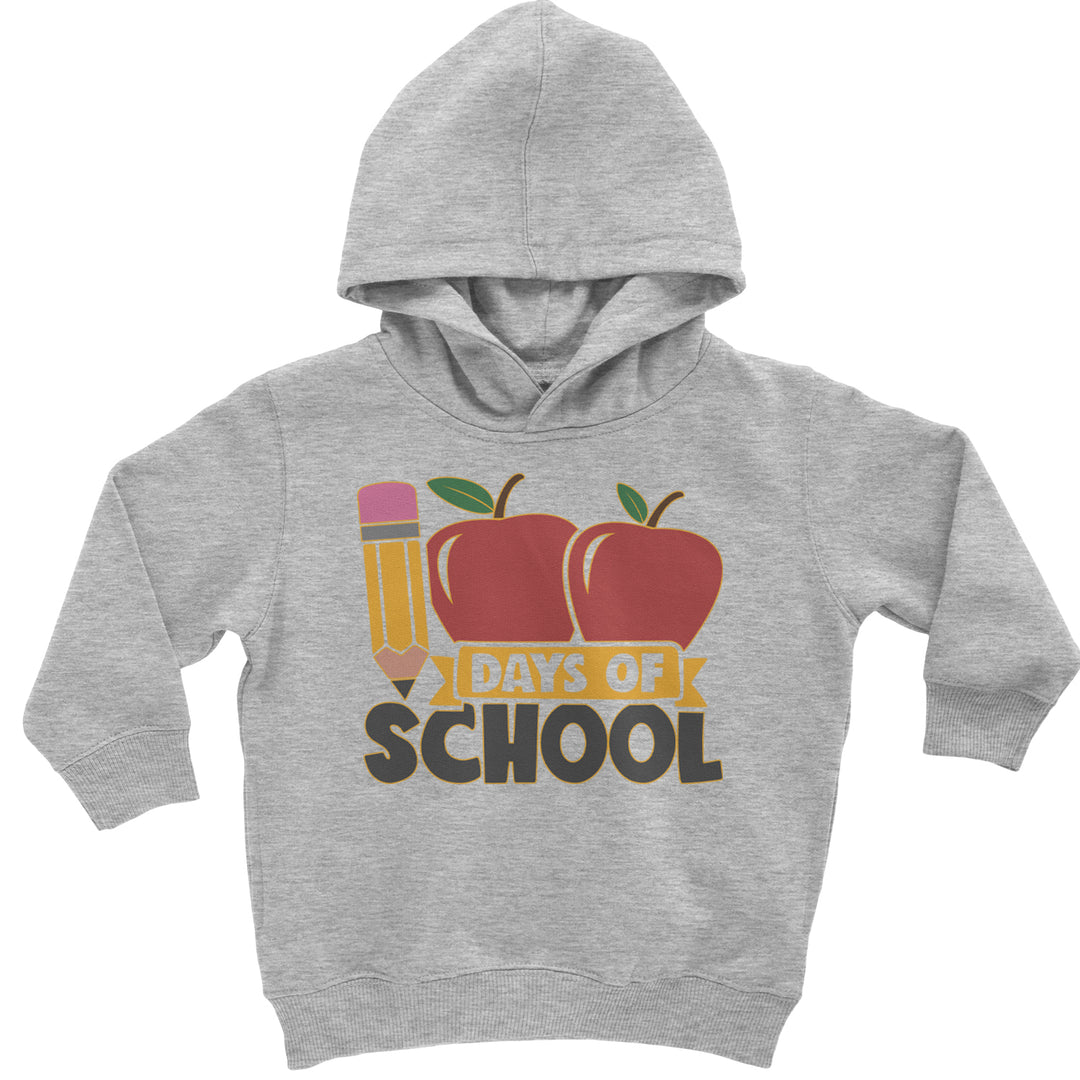 100 Days Of School Apple Pencil Toddler Hoodie And Infant Fleece Romper Heather Grey