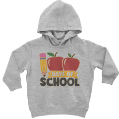 100 Days Of School Apple Pencil Toddler Hoodie And Infant Fleece Romper Heather Grey