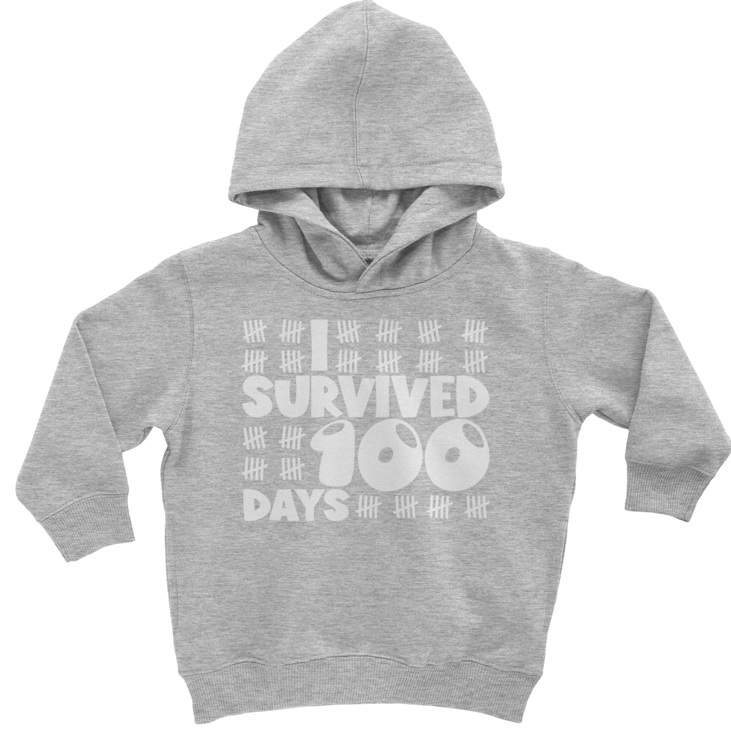 I Survived 100 Days Tally Marks Toddler Hoodie And Infant Fleece Romper Heather Grey