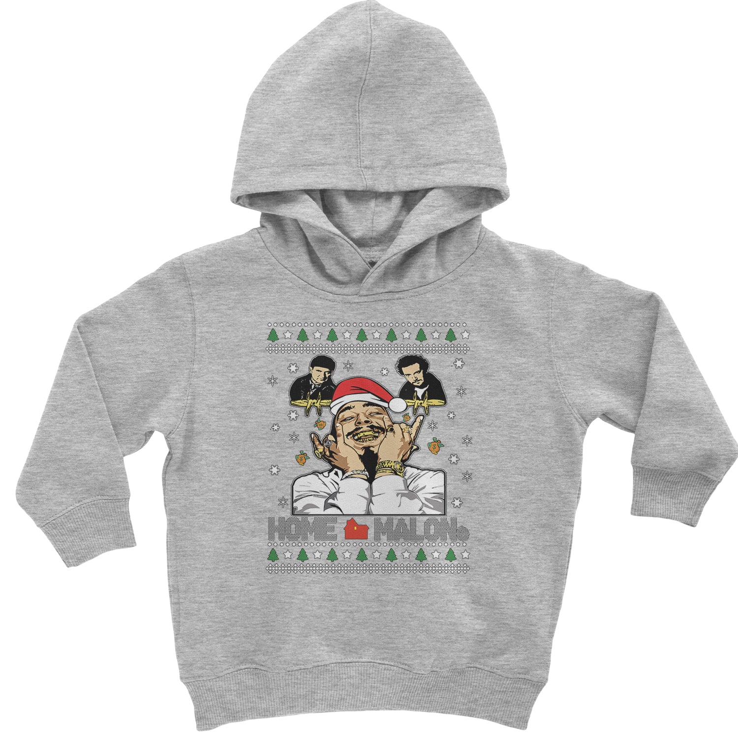 Home Malone Ugly Christmas Toddler Hoodie And Infant Fleece Romper Heather Grey