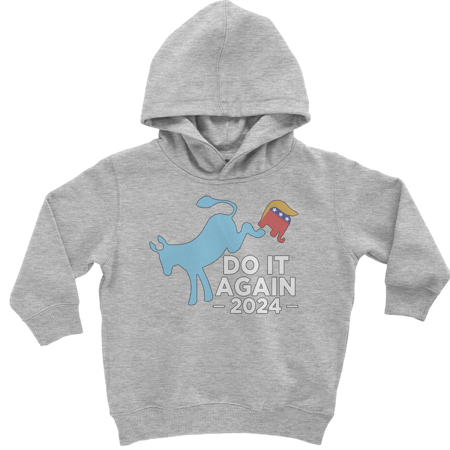 Do It Again - Democratic Donkey Kicking Republicans 2024 Political Humor Toddler Hoodie And Infant Fleece Romper Heather Grey