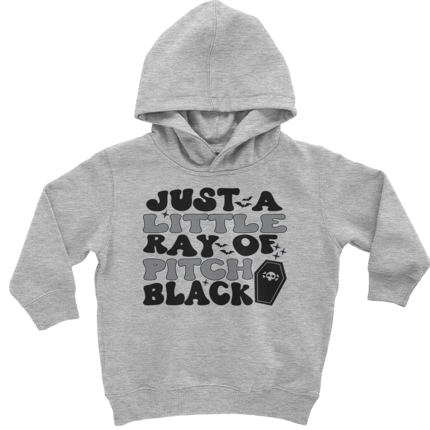 Just A Little Ray of Pitch Black Toddler Hoodie And Infant Fleece Romper Heather Grey