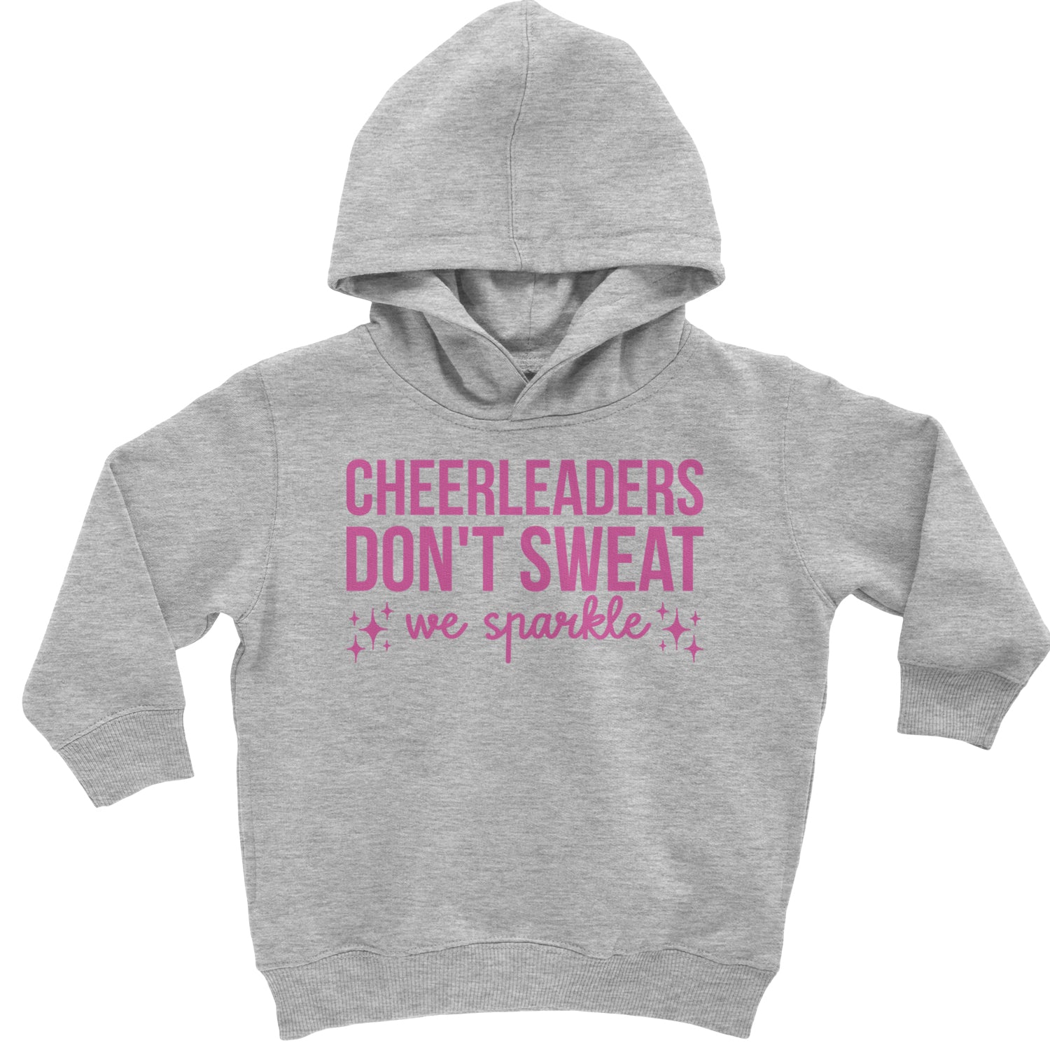 Cheerleaders Don't Sweat, We Sparkle Toddler Hoodie And Infant Fleece Romper Heather Grey