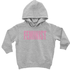 Feminist (Pink Print) Toddler Hoodie And Infant Fleece Romper Heather Grey