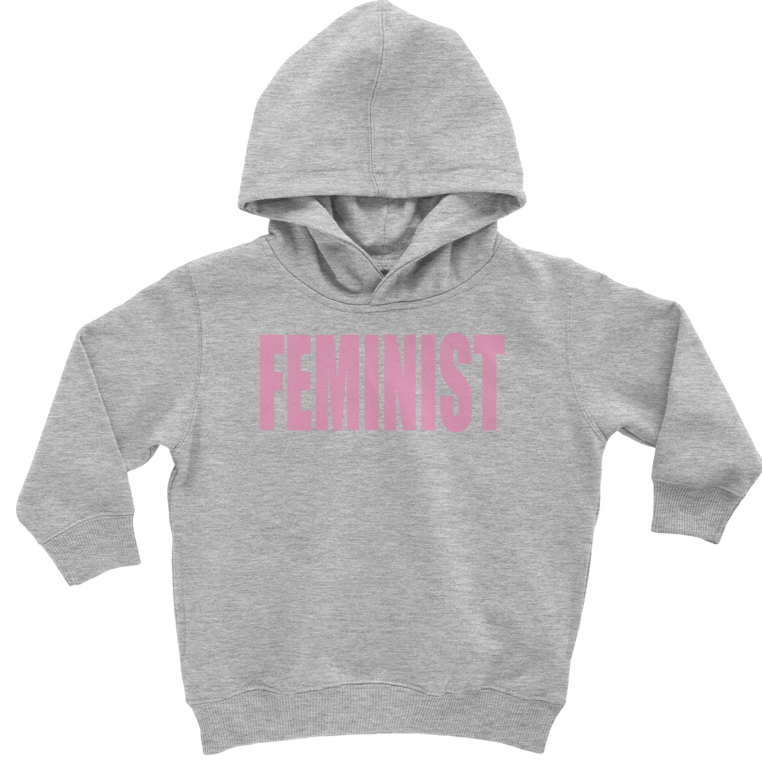 Feminist (Pink Print) Toddler Hoodie And Infant Fleece Romper Heather Grey