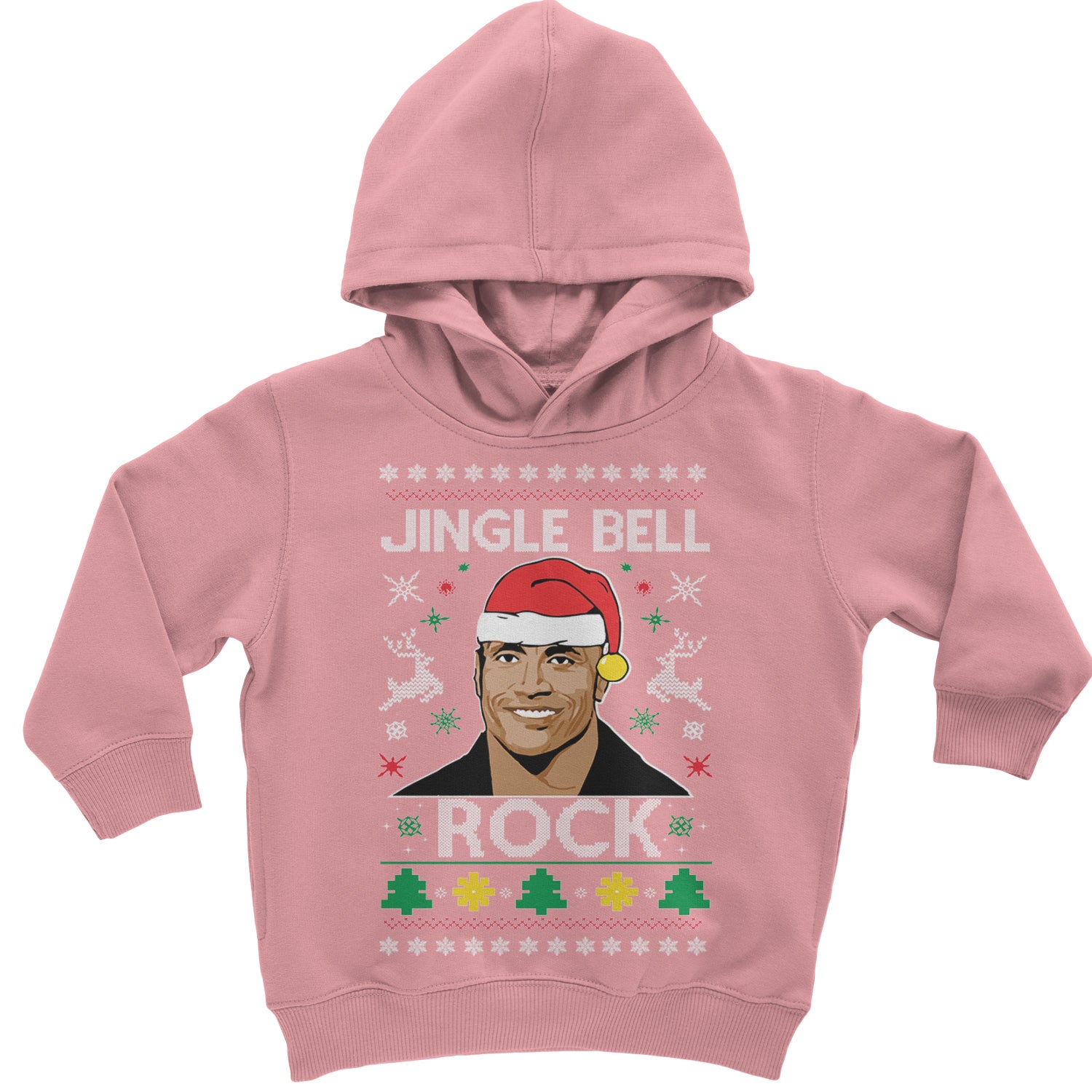 Jingle Bell Rock Ugly Christmas Toddler Hoodie And Infant Fleece Romper Mauve