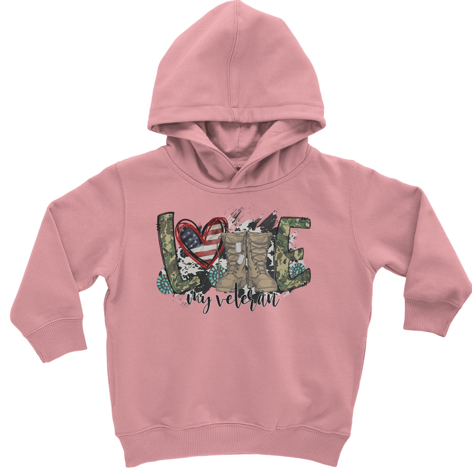 Love My Veteran Honor Veterans Day Toddler Hoodie And Infant Fleece Romper Mauve