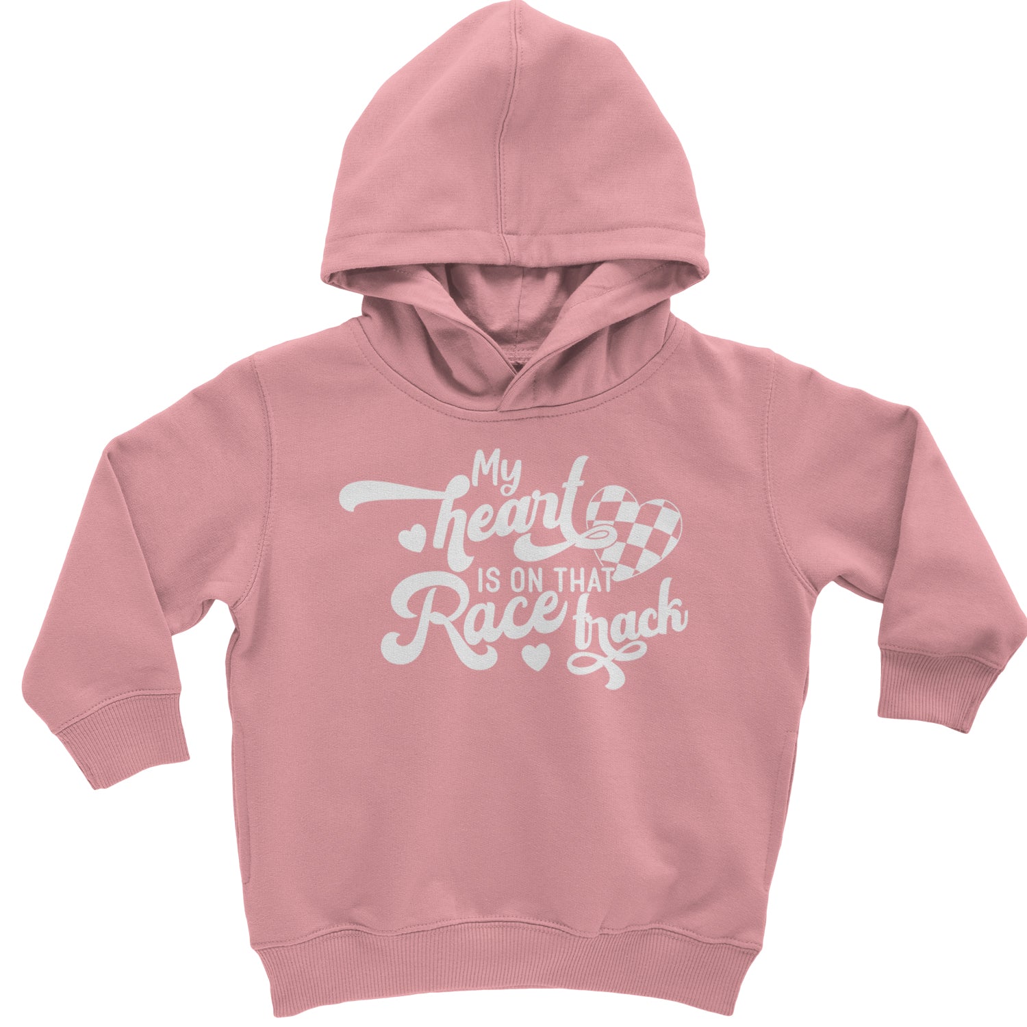 My Heart Is On That Race Track Toddler Hoodie And Infant Fleece Romper Mauve