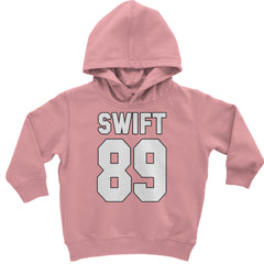Varsity-style "SWIFT 89" artwork on Toddler Pullover Fleece Hoodie and Infant Fleece One-Piece