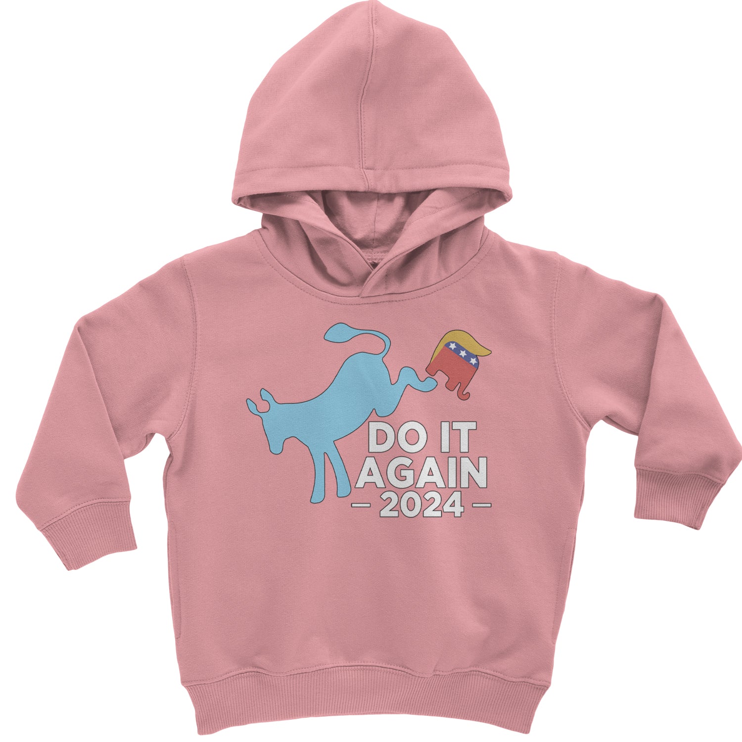 Do It Again - Democratic Donkey Kicking Republicans 2024 Political Humor Toddler Hoodie And Infant Fleece Romper Mauve