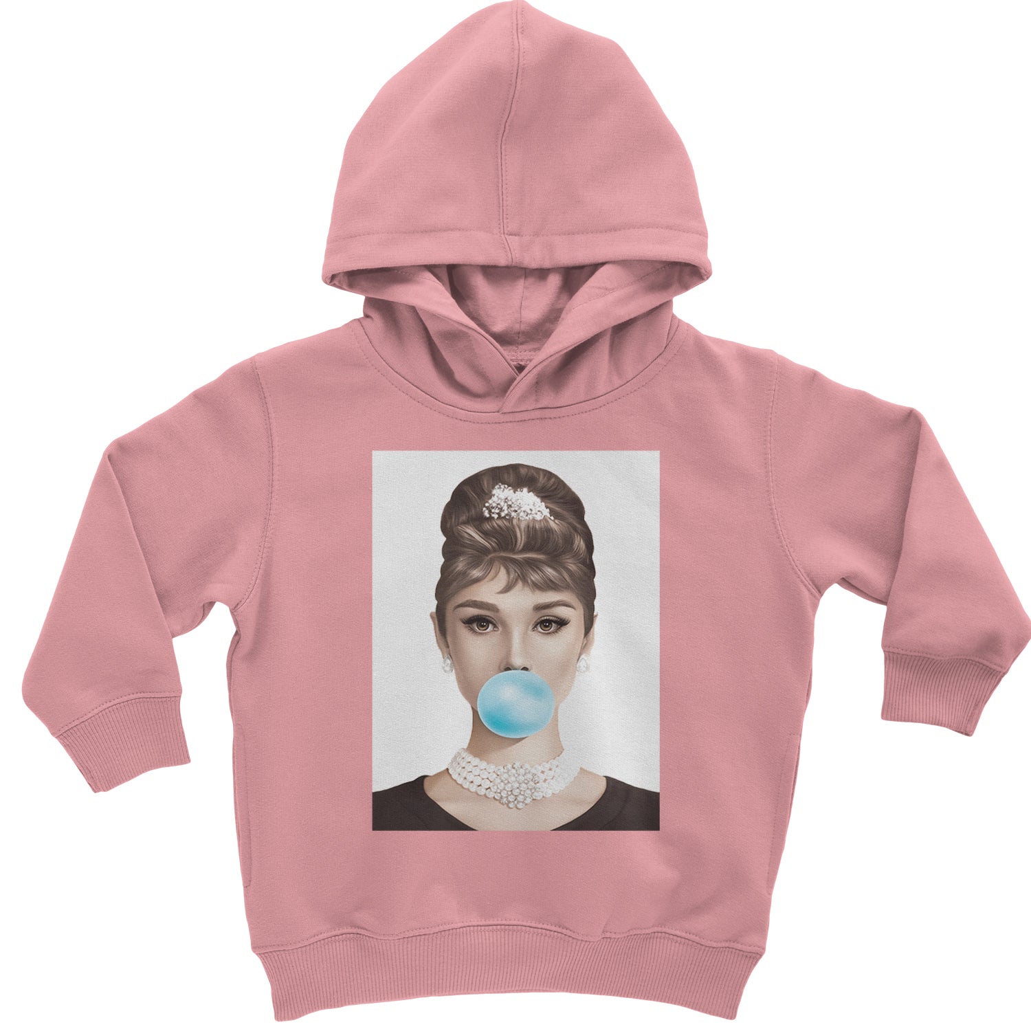 Audrey Hepburn Chewing Bubble Gum American Icon Toddler Hoodie And Infant Fleece Romper Mauve