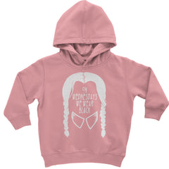 On Wednesdays, We Wear Black Toddler Hoodie And Infant Fleece Romper Mauve