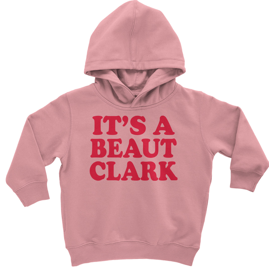 It's a Beaut Clark Festive Christmas graphic on Toddler Hoodie and Baby Fleece Onesie in Mauve