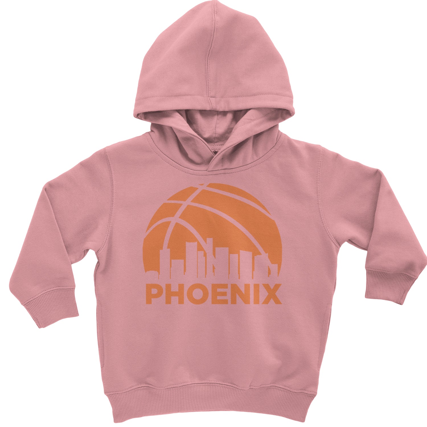 Phoenix Basketball Sunset City Skyline Toddler Hoodie And Infant Fleece Romper Mauve