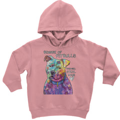 Beware Of Pit Bulls, They Will Steal Your Heart  Toddler Hoodie And Infant Fleece Romper Mauve