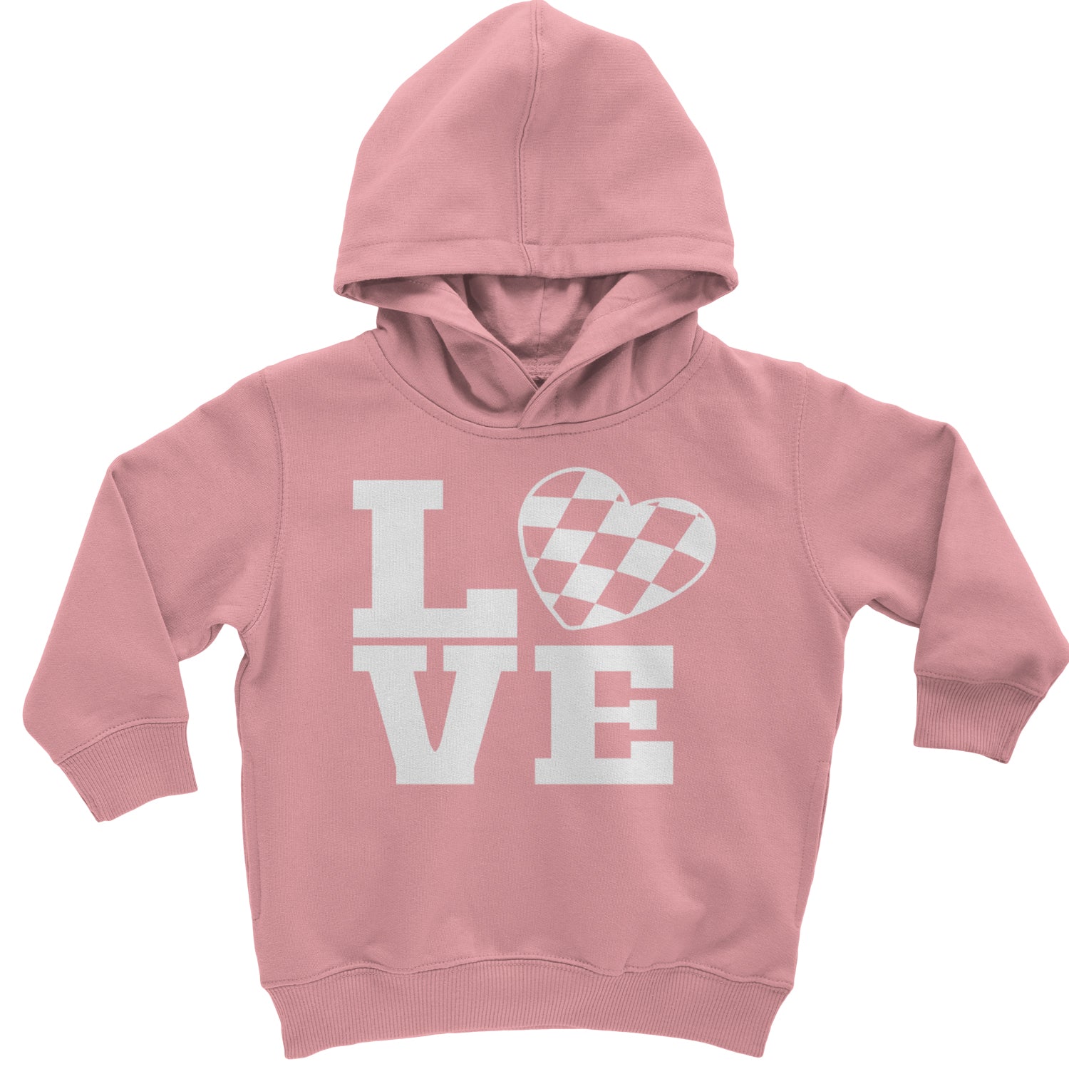 Love Racing Checkered Flag Heart Toddler Hoodie And Infant Fleece Romper Mauve