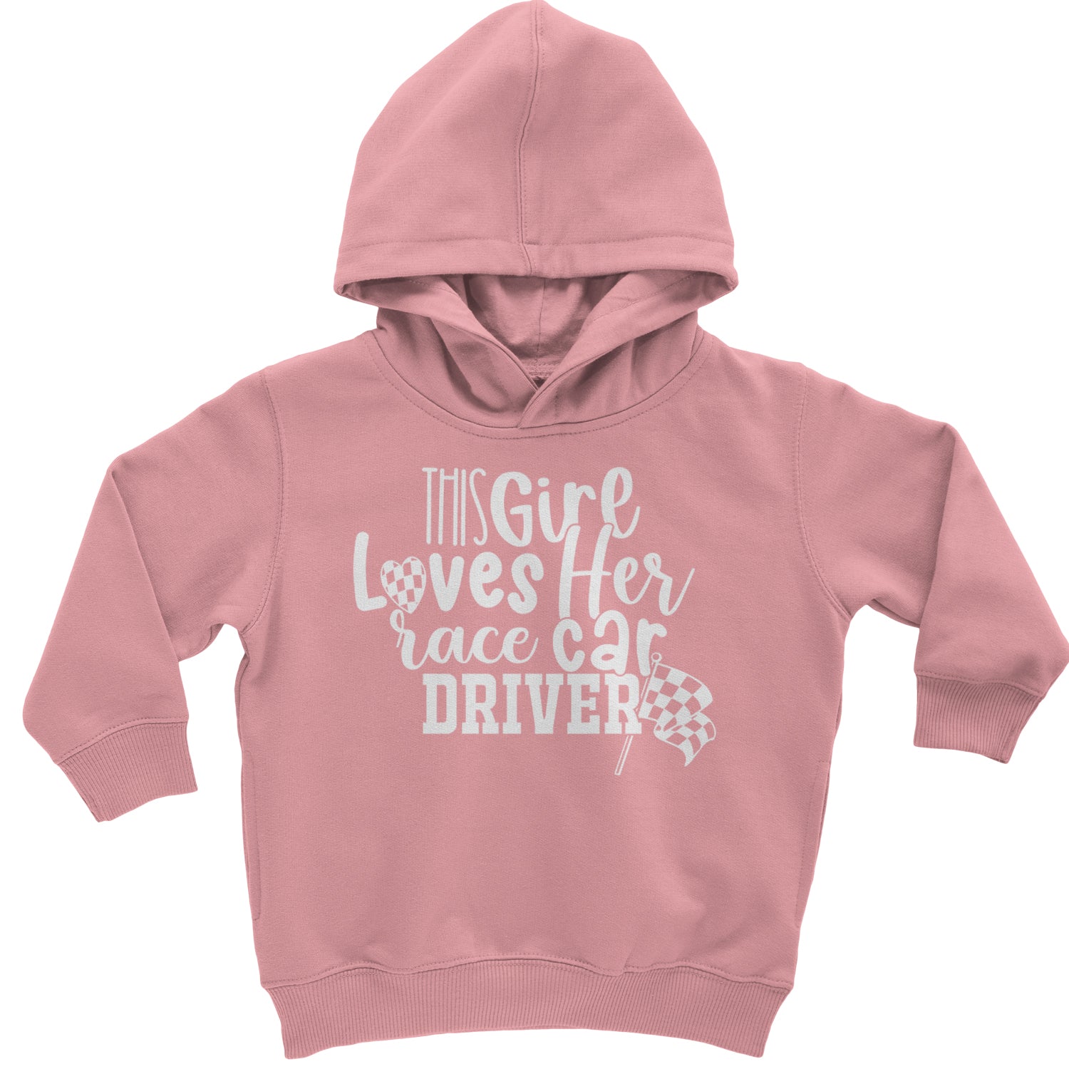 This Girl Loves Her Racecar Driver Toddler Hoodie And Infant Fleece Romper Mauve