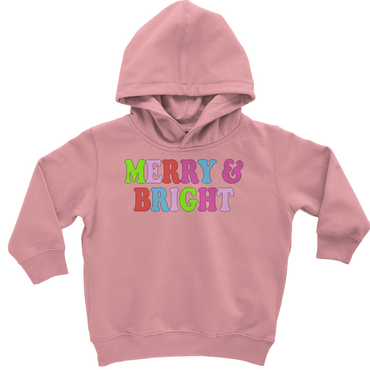 Merry and Bright Festive Christmas Holiday Toddler Hoodie And Infant Fleece Romper Mauve