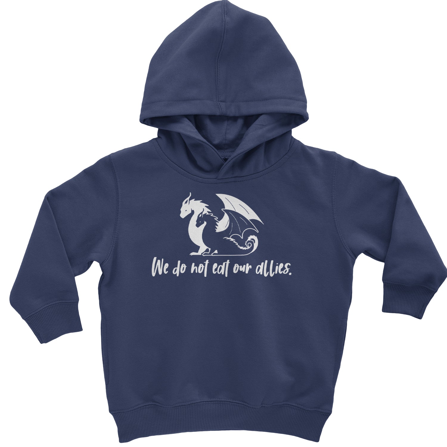 We Do Not Eat Our Allies Fourth Wing Basgiath Toddler Hoodie Or Infant Fleece Romper Navy Blue